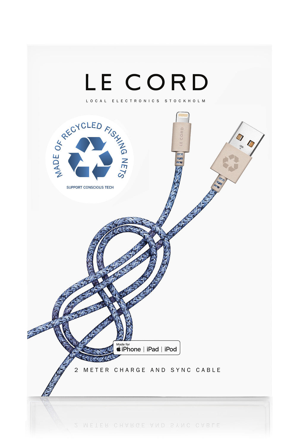 Sustainable iPhone Charger Cable by Le Cord Sweden
