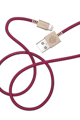 Plum iPhone Lightning cable · 2 meter · Made of recycled fishing nets