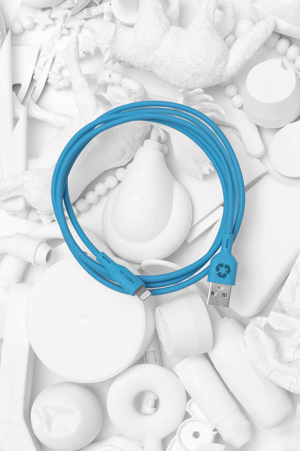 Blue Ocean iPhone Lightning cable · 1.2 meter · Made of recycled plastics