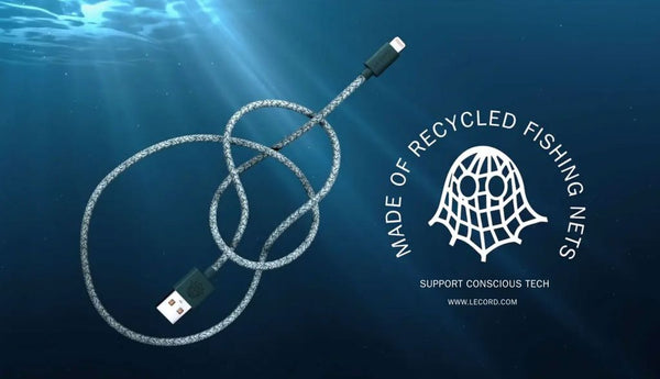 Ghost Net plastics. Cable made of recycled ocean plastics.
