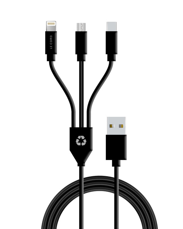 3in1 black multi charger cable 