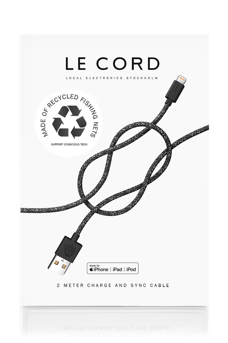 Le Cord sustainable black iPhone cable
