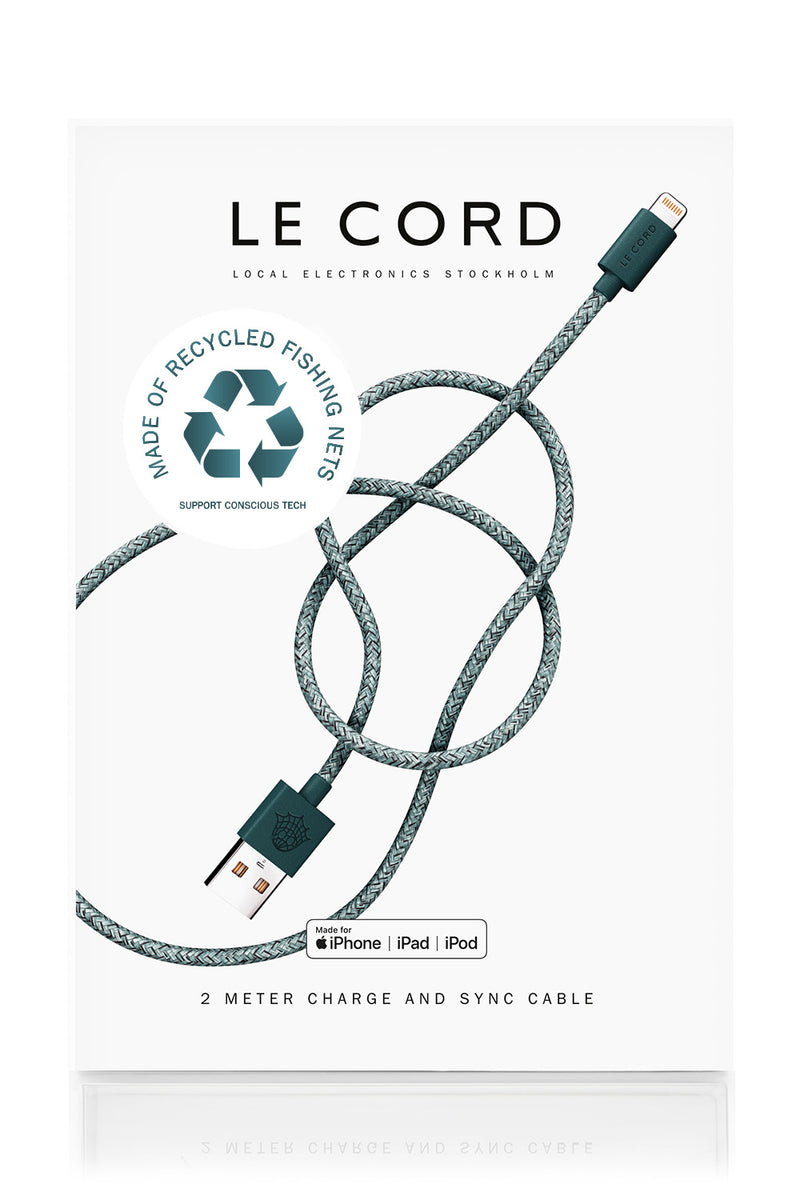 Le Cord recycled green iPhone cable