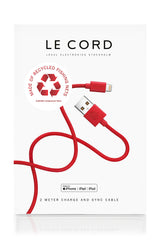 Le Cord recycled red iPhone cable