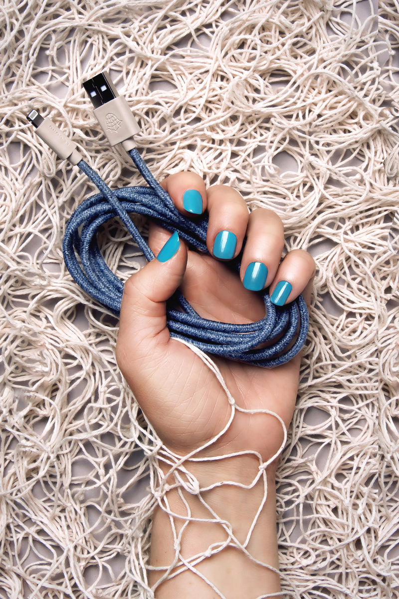 Le Cord sustainable blue iPhone cable